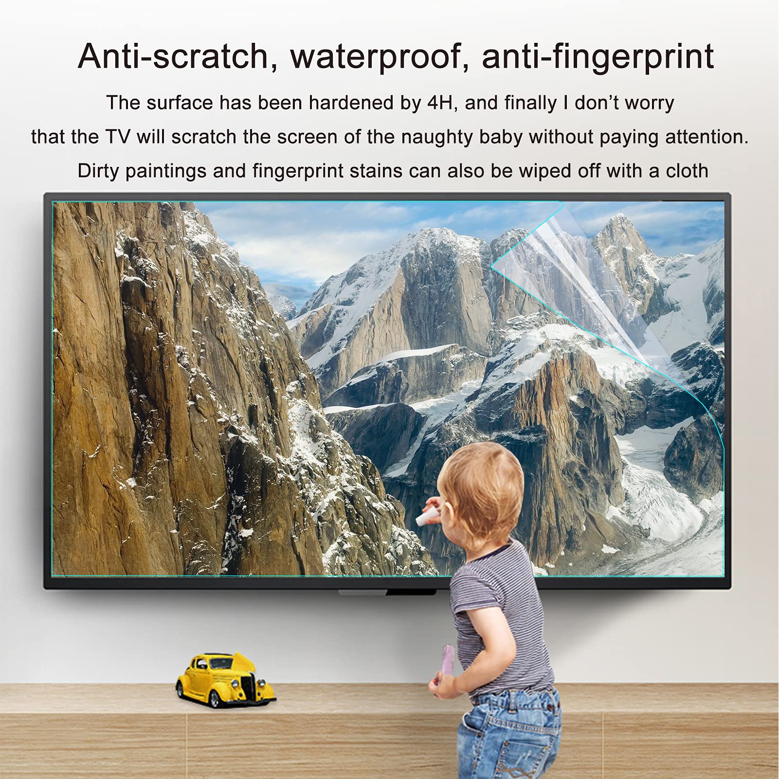 Folia ochronna na wyświetlacz TV, 32-75", filtr ochronny do oczu, akcesoria do telewizora, bez folii bąbelkowej, do LCD, LED, OLED i QLED 4K HDTV, 48" (1056 x 596 mm)