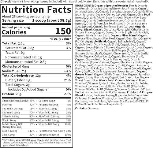 Miniatura 6 de Alimento crudo orgánico Garden of Life  101816 L Chocolate 1 1