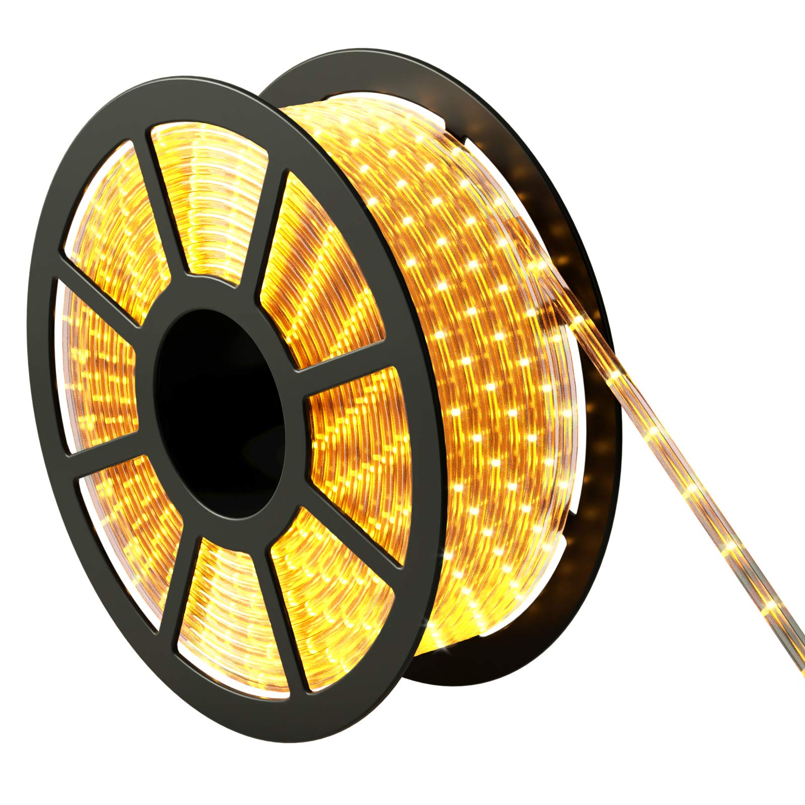 GOPLUS 30m Lichtschlauch Außen, LED Lichtschlauch Warmweiß mit 1080 LEDs, LED Streifen 15,000 Stunden, Wasserdicht, Lichterkette Lichterschlauch für Außen & Innen (30m)