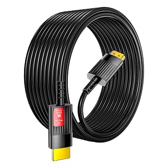 Fiber Optic HDMI Cable 20FT/6M, Long HDMI 2.1 Cable Support 48Gbps High Speed 8K@60Hz 4K@120Hz Dynamic HDR/eARC/HDCP 2.2&2.3/Dolby Atmos for Monitor,TV,Projector, Gaming Console