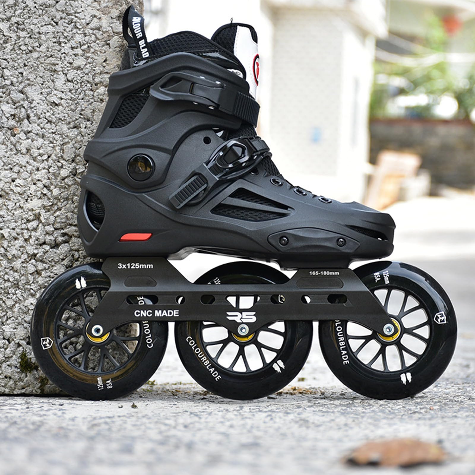 Patines en línea unisex, patines de velocidad para exteriores con ruedas de 3 x 125 mm para uso adulto, ideales para parque, calle y carretera Slalom