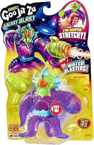Miniatura 6 de Heroes of Goo Jit Zu Galaxy Blast Hero Pack - Orbitox súper elástico con un nuevo lanzador de agua.