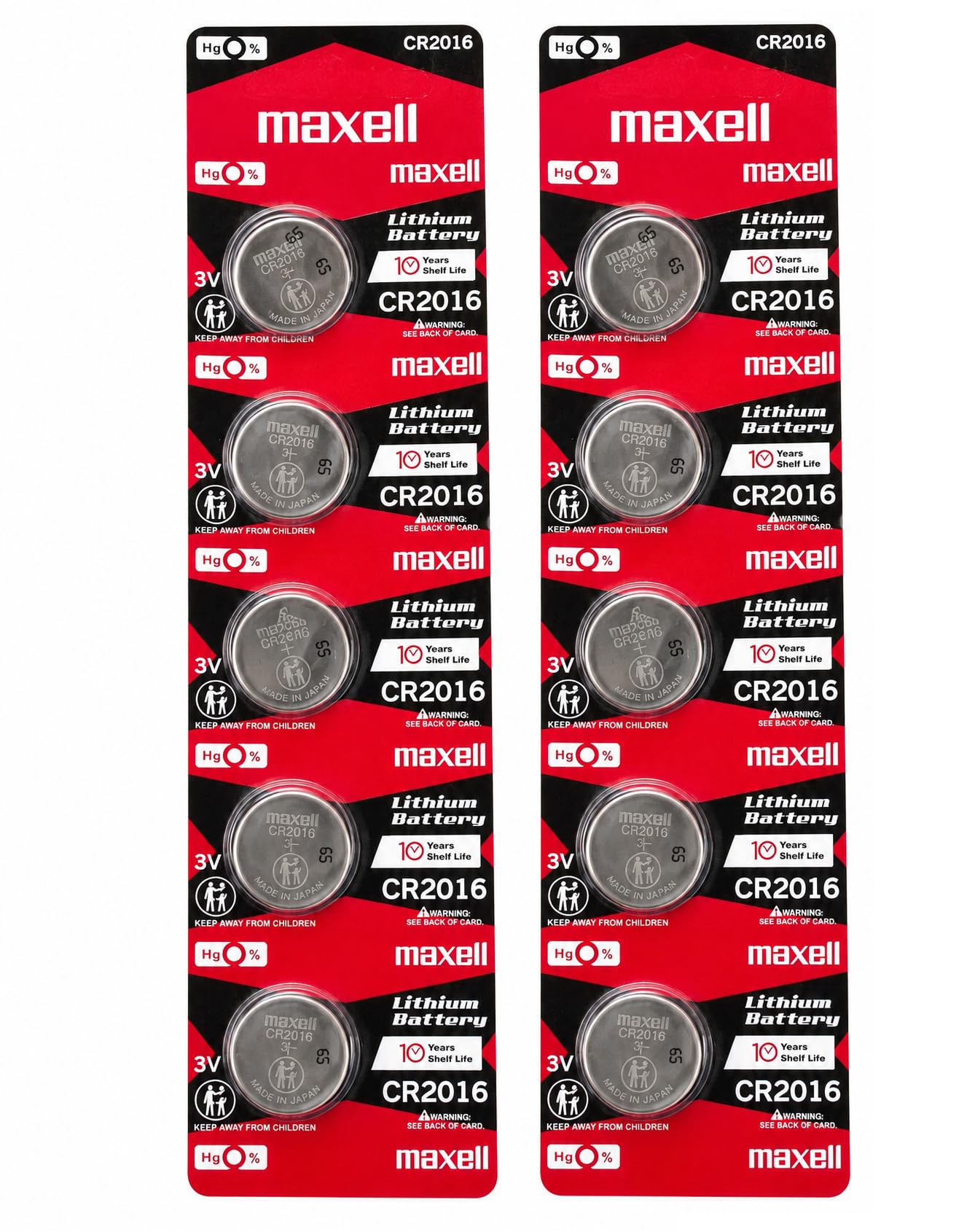 10 Pieces of Maxell CR2016 Lithium Button Coin Cell Battery 3V Imported CR 2016 Fresh Stock-picture-21