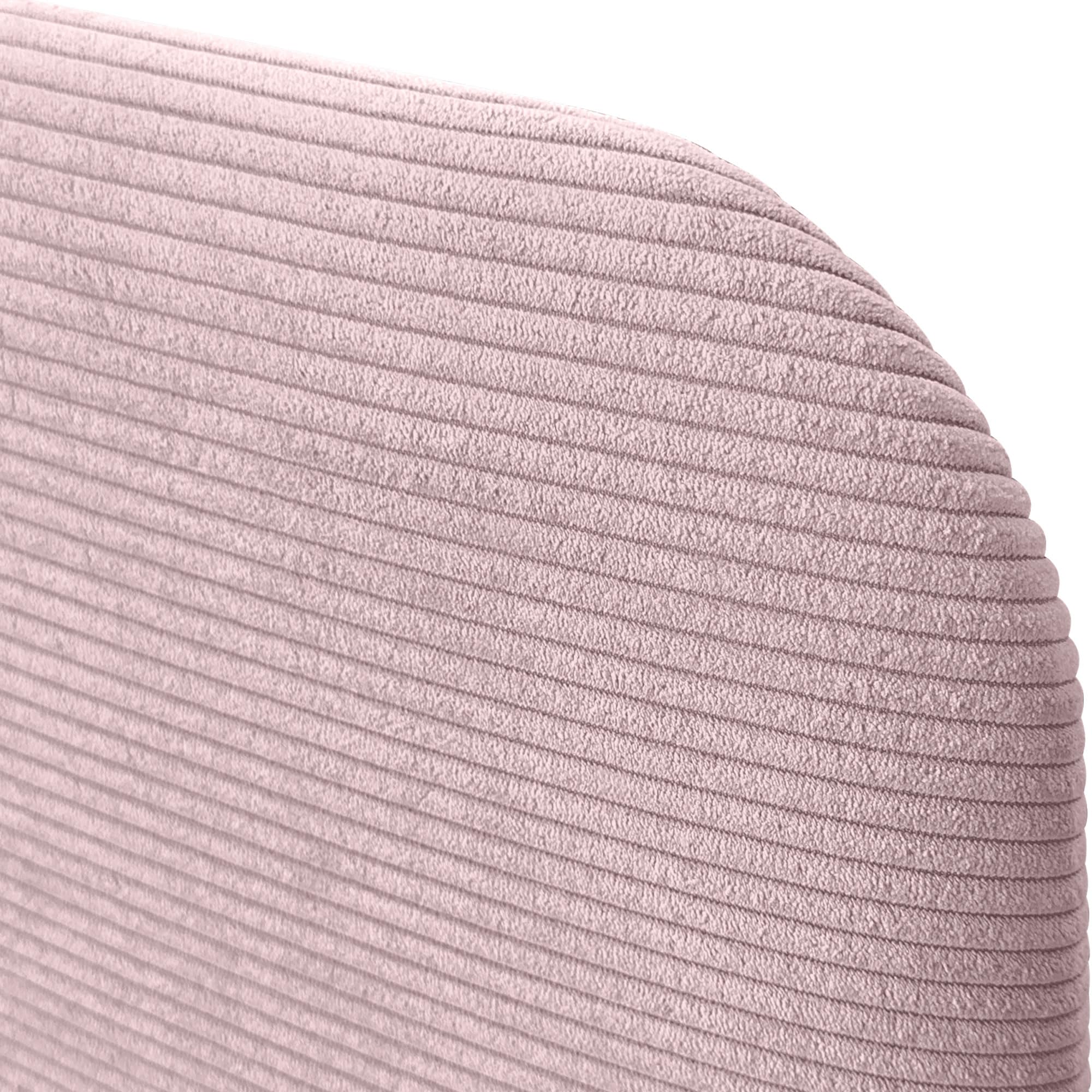 DHOME Cabecero Tapizado Liso Redondeado Pana Premium para Pared Acústicos Cabeceros Absorbentes Cabezal Cama Dormitorio (Rosa Palo, 80cm)