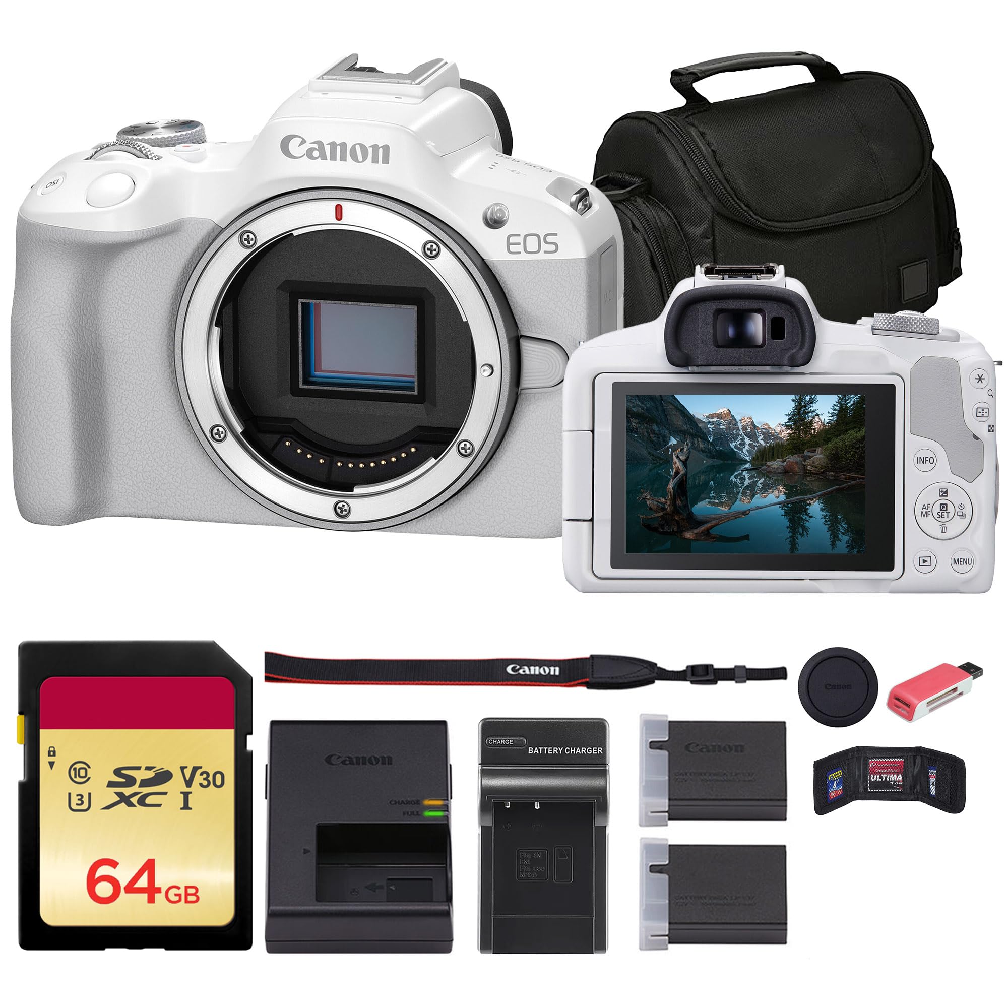 Amazon.com : Canon EOS R50 Mirrorless Camera (White) (5812C002) +