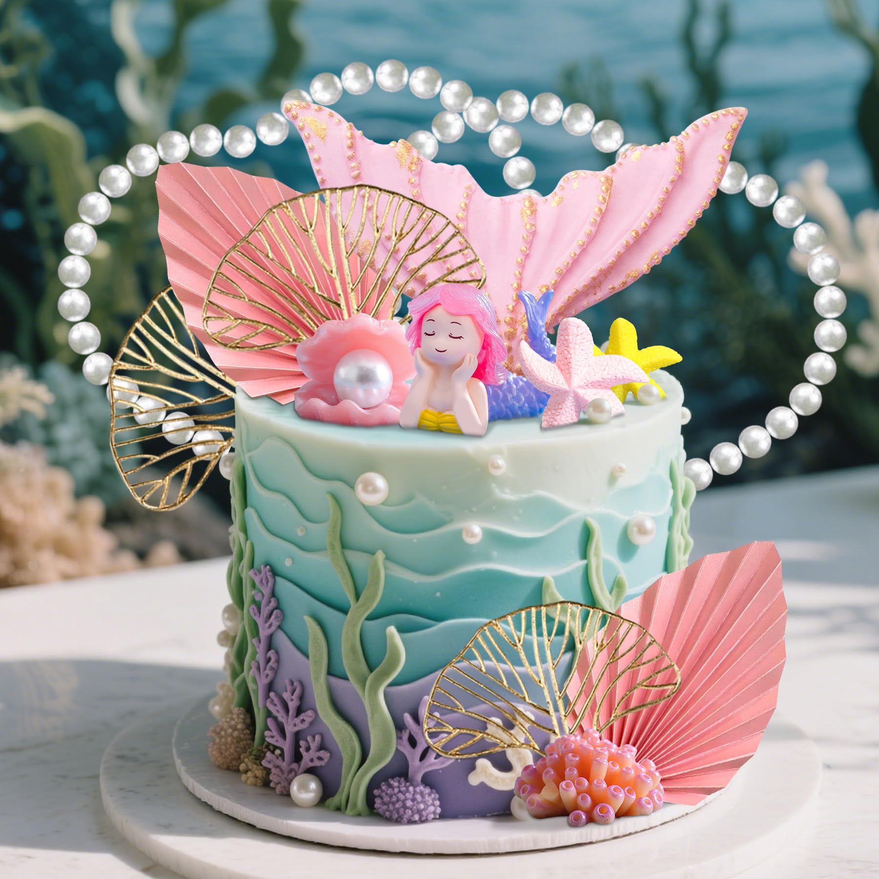 Snapklik.com : Mermaid Cake Topper Under The Sea Cake Decorations ...