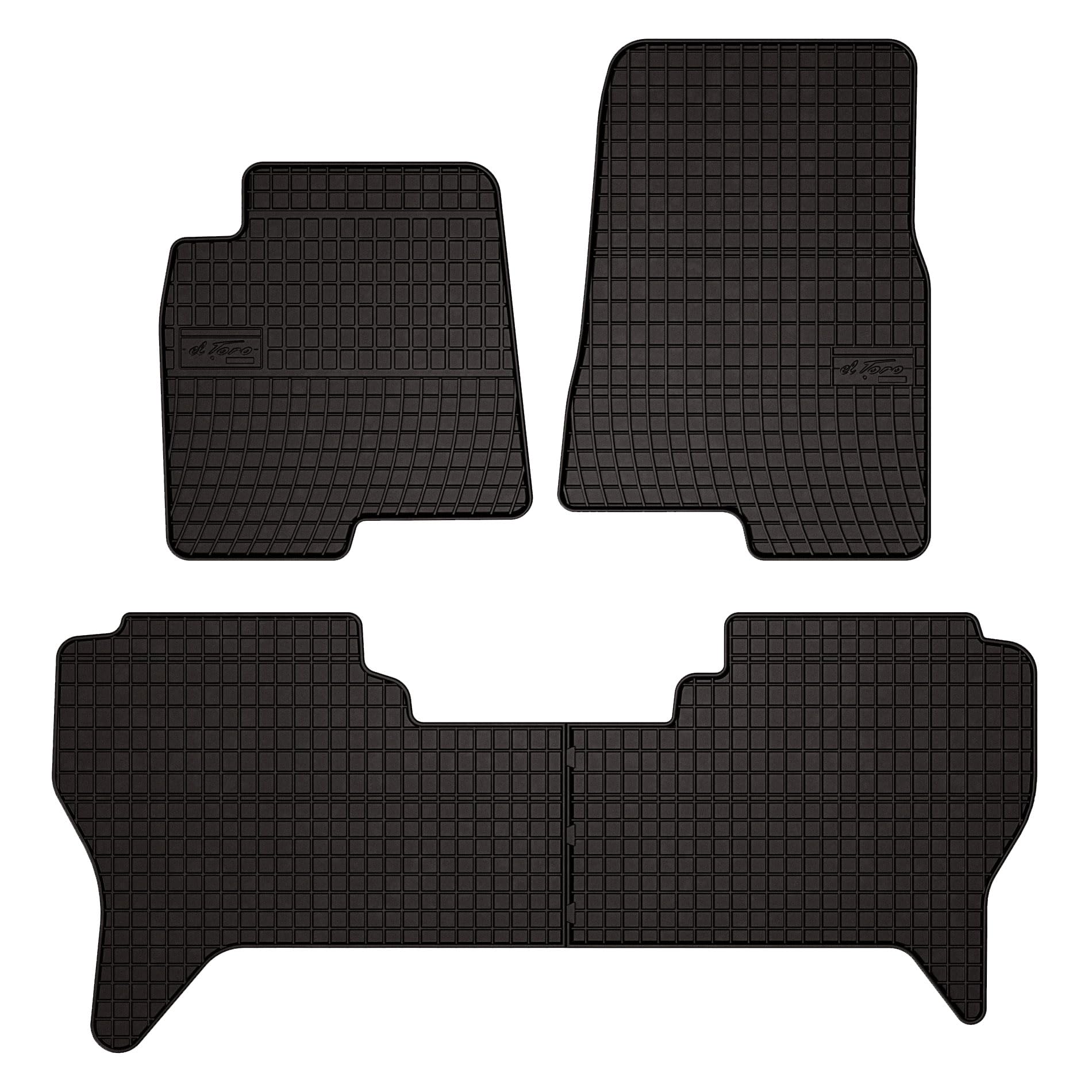 Tappetini in gomma su misura, compatibili con Mitsubishi Pajero III (1999 – 2006) | Qualità: Premium – Vestibilità precisa antiscivolo 4 tappetini nero