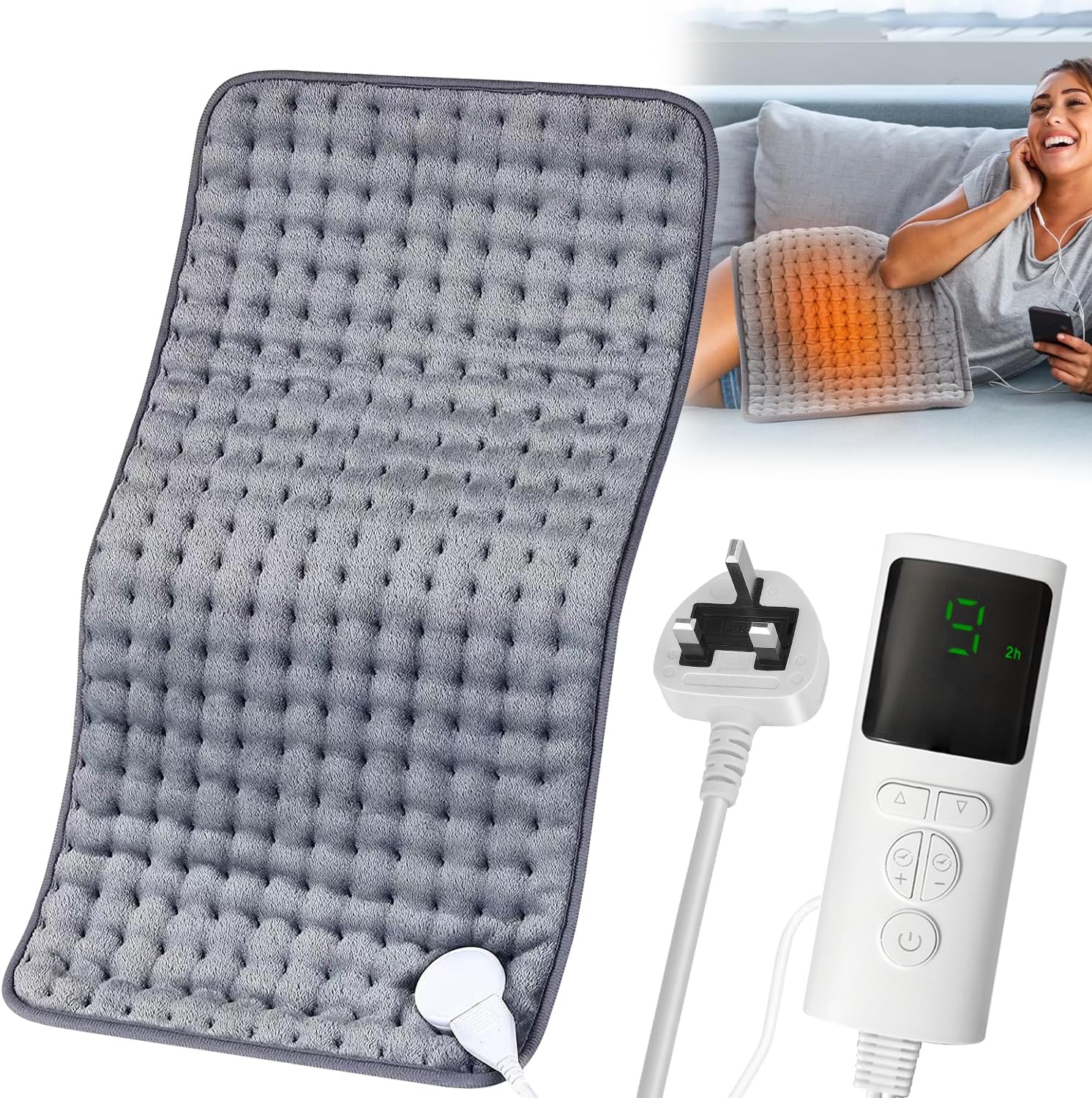 Heating Pad, Yakiter تدفئة وسادة, Electric Fast Heat Pad with 9 Heat