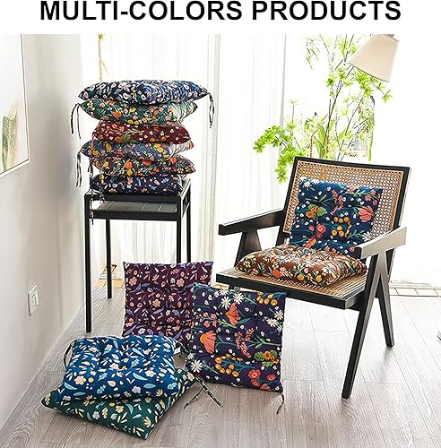 Miniatura 7 de JREDDI Chair Cushions for Dining Chairs Set of 4 Flower - Kitchen Chair Cushions Set of 4, Cojines para Sillas De Comedor, Dining Room Chair