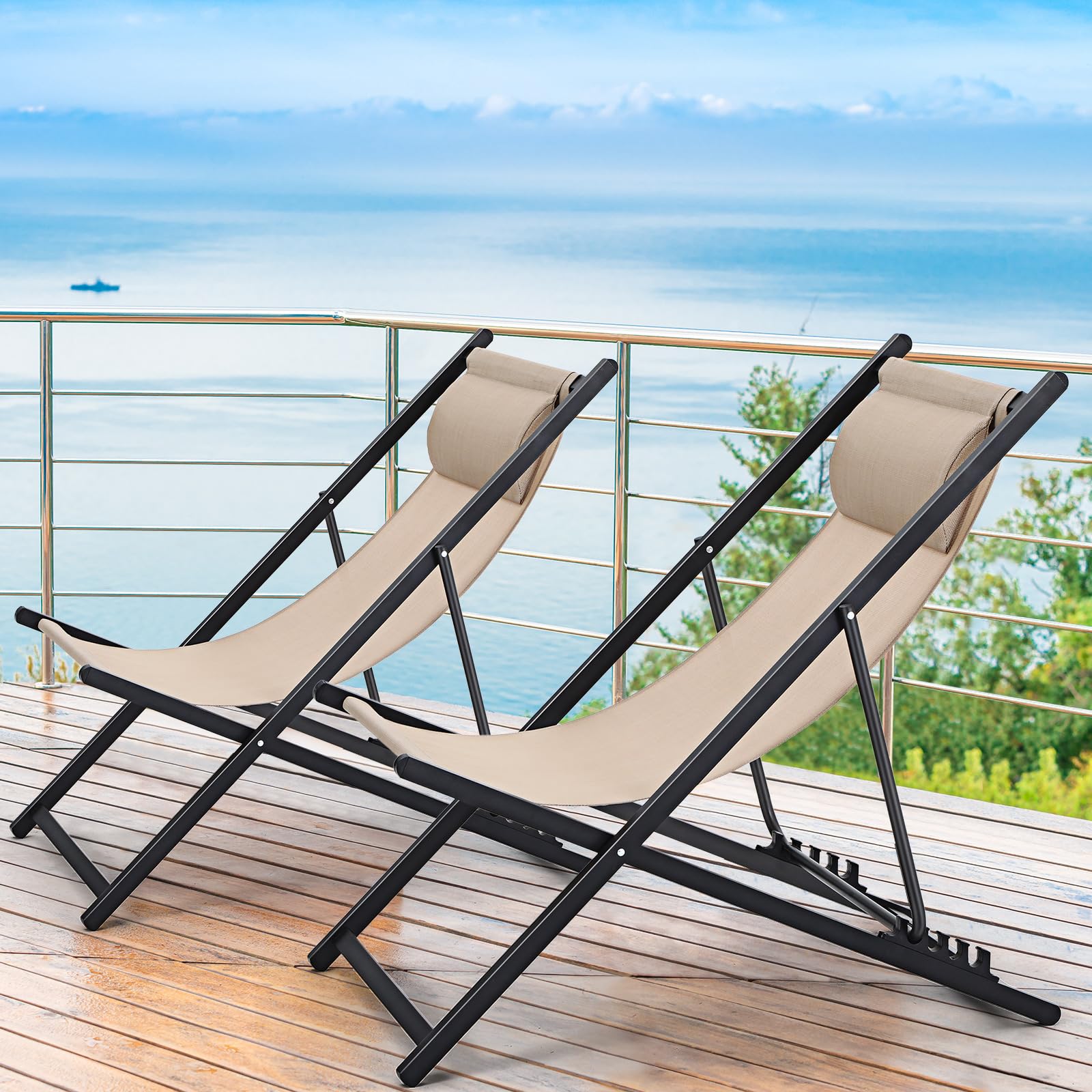 reclining sling patio chairs