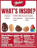 Vista 2 de Fisher Snack Indulgent - Mezcla de frutos secos a granel, 38 onzas (paquete de 1), cacahuetes, dulces de chocolate con leche, pasas, chocolate