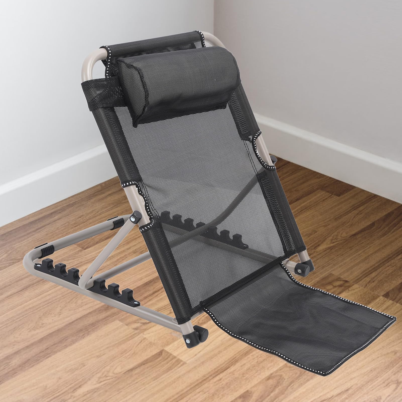 FILFEEL Dossier de lit relevable réglable avec oreiller, dossier de lit pliable pour la lecture et les soins aux patients – Robuste, angle de position réglable à 6 crans