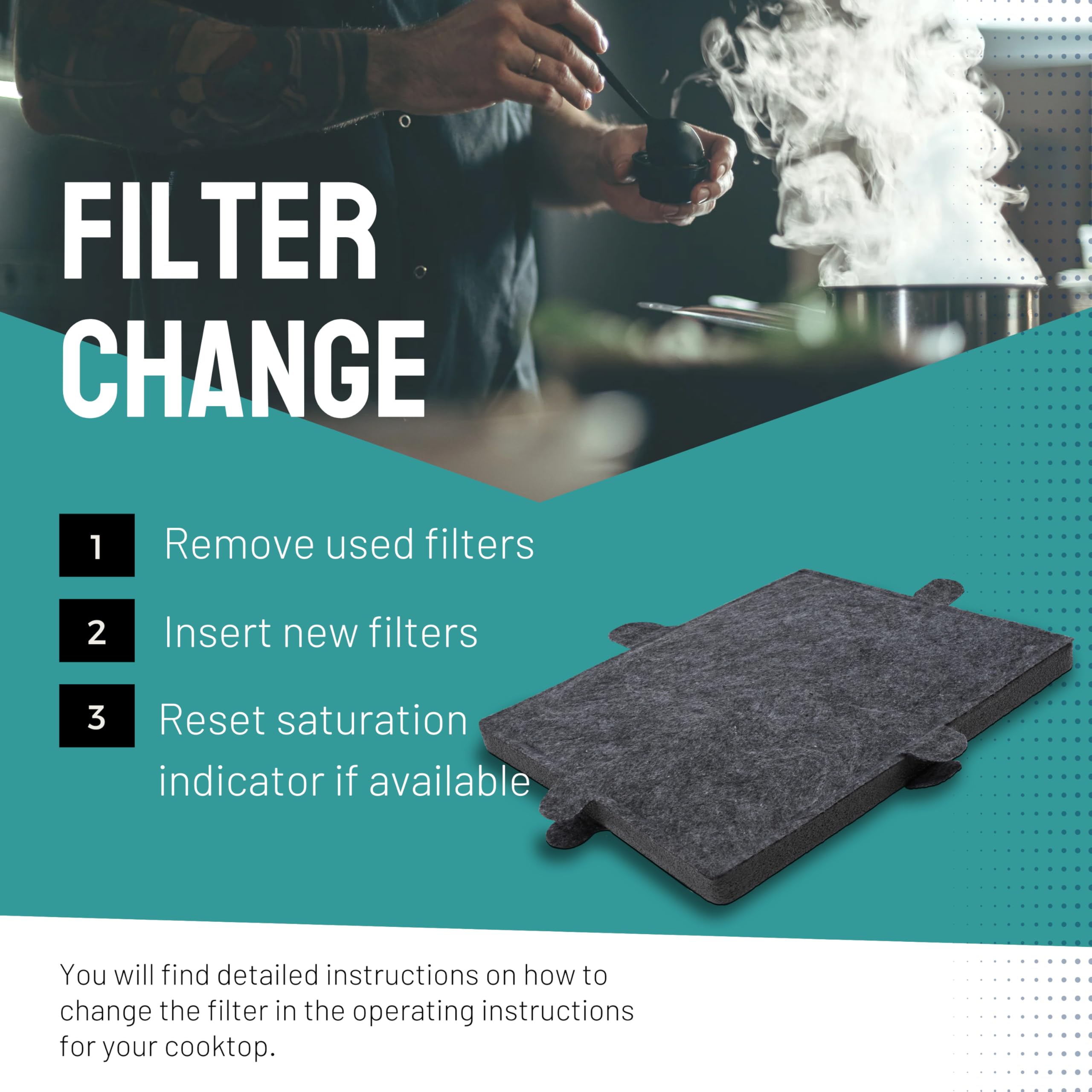 FilterBase® Filtr z węglem aktywnym pasujący do Miele DKF12-1 lub 6228731-1 filtr do okapu kuchennego