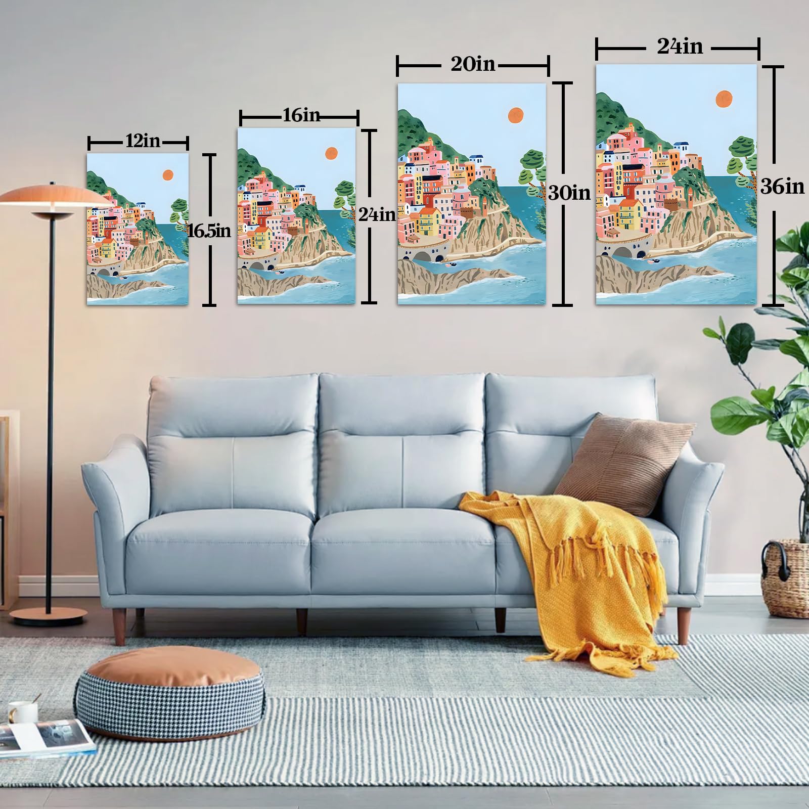 Amazon.com: Five Fishing Village Wall Art Italian Riviera Art