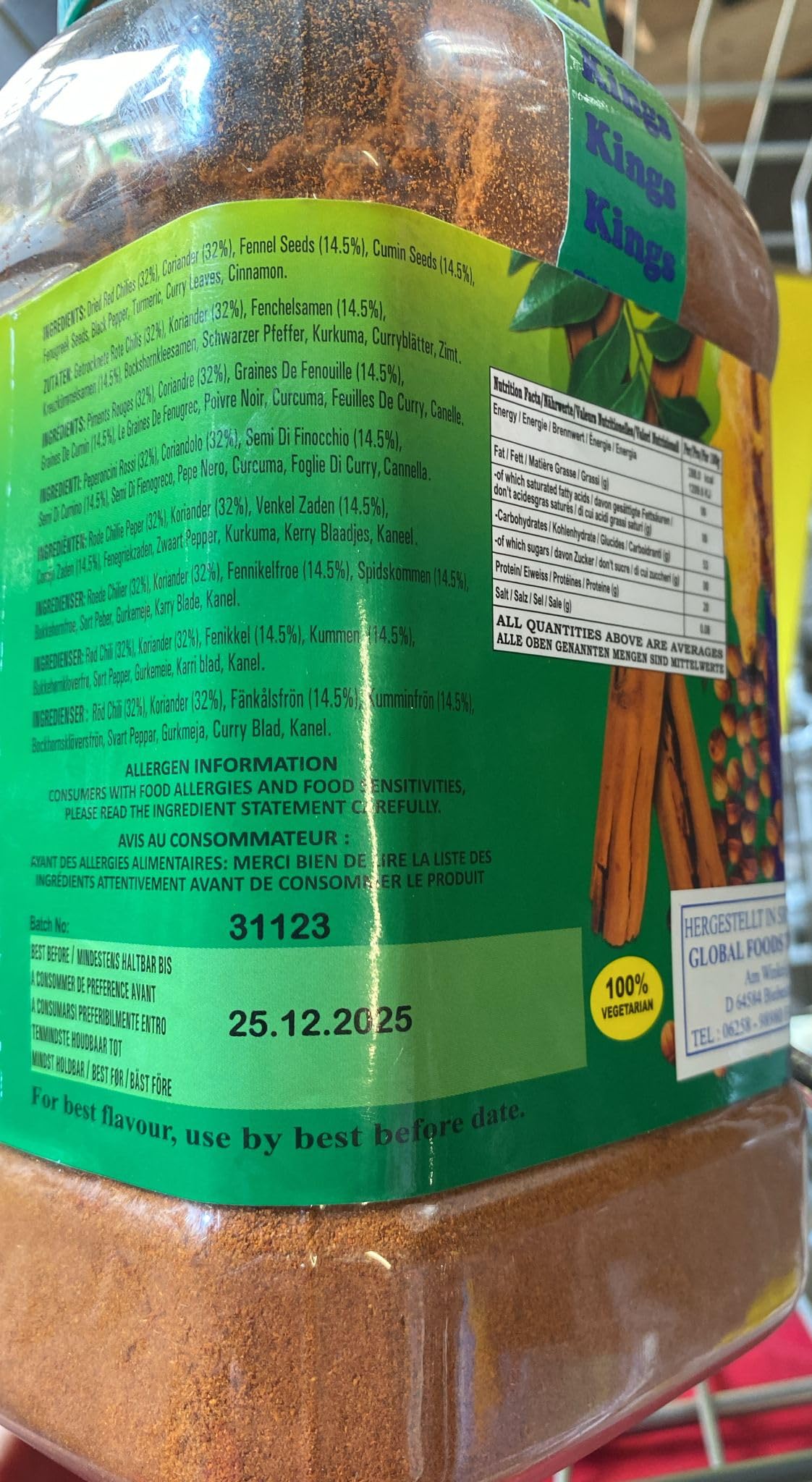 Curry en poudre Grillage 900 g