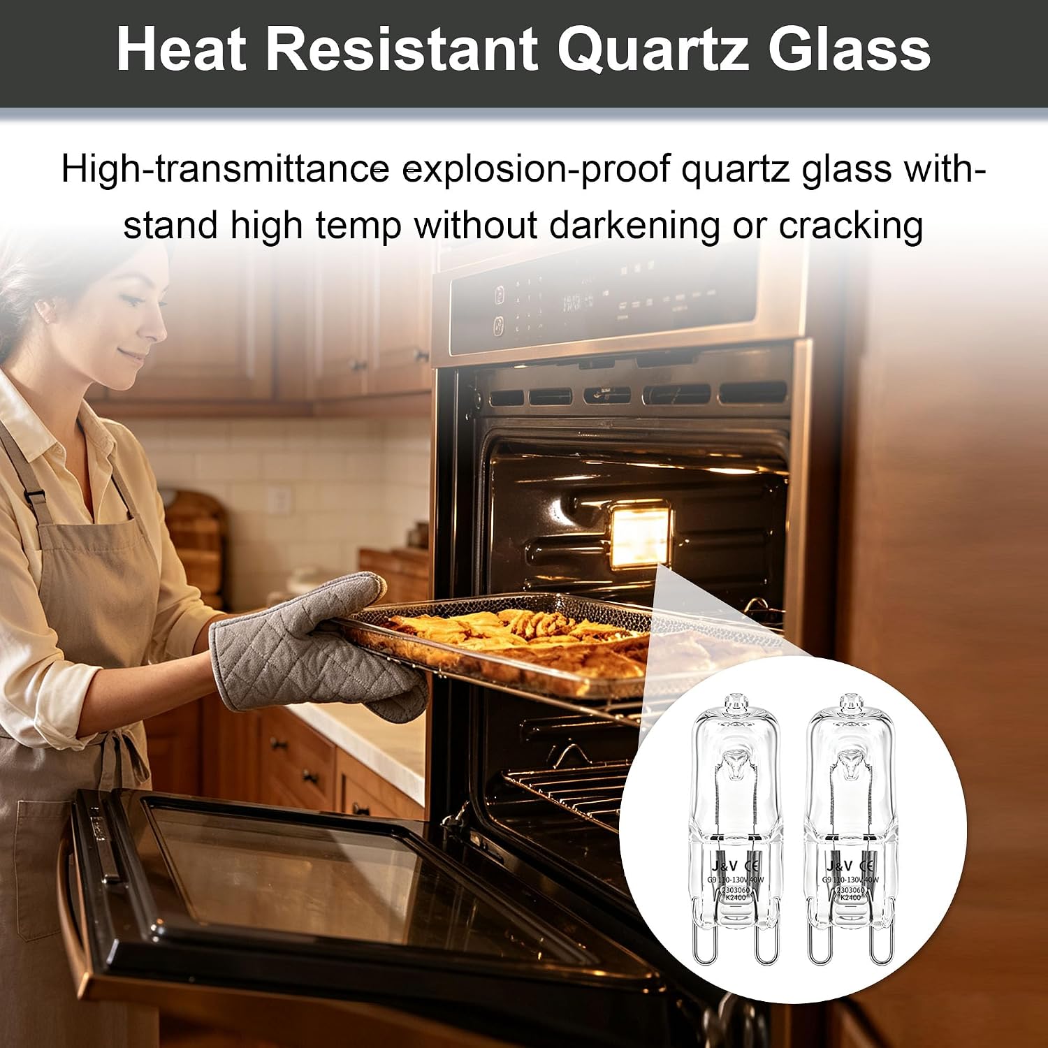 WPW10472384 Oven and Microwave Light Bulb, G9 40W, 2 Pack