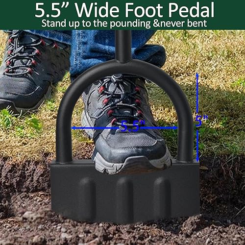 Miniatura 2 de Herramienta de cortacésped, herramienta manual de bordeadora de césped con base ancha, mango largo de 39 pulgadas, borde de mano de acero, pala de