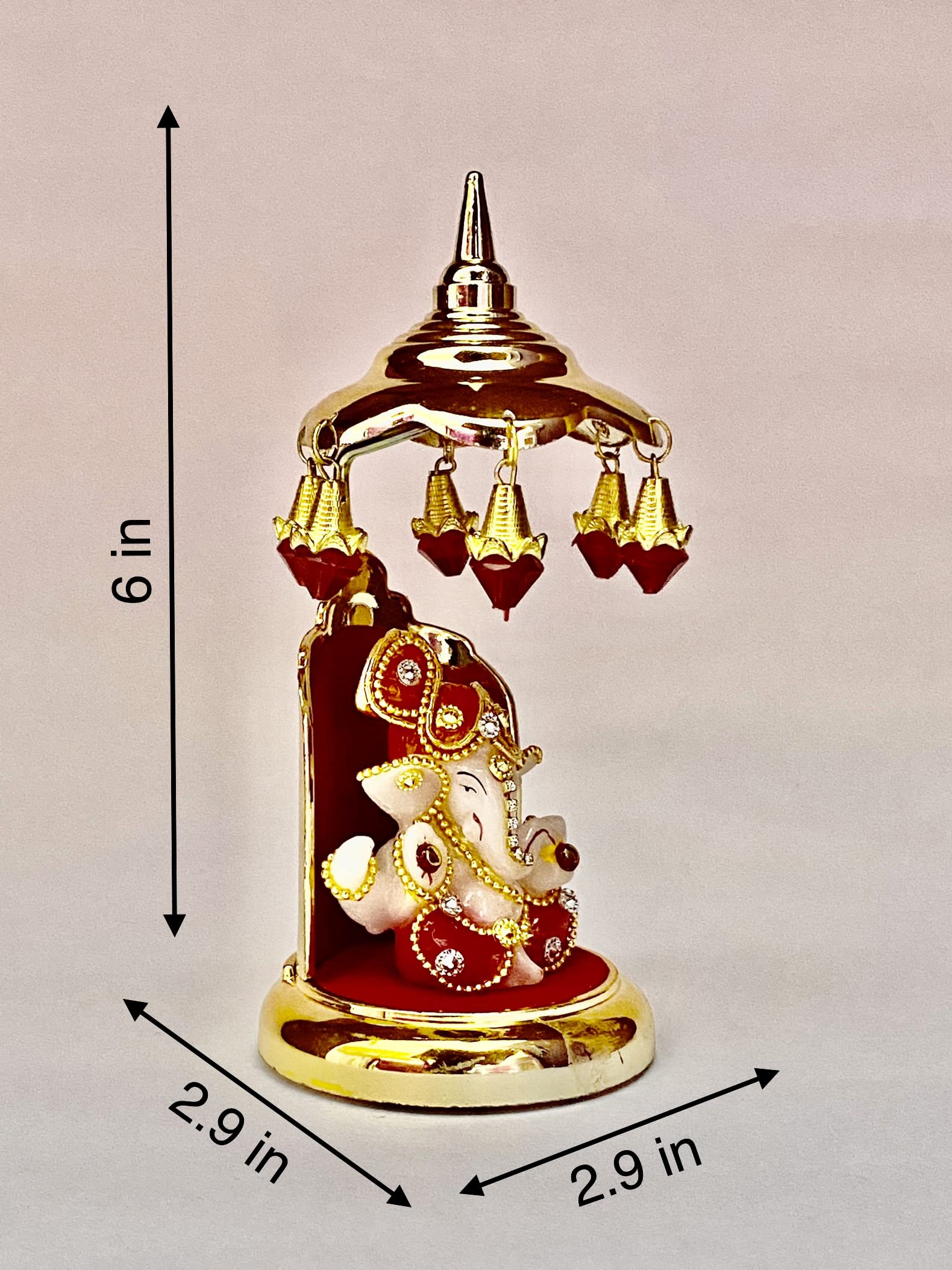 HR Enterprises 103P, Lord Ganesha Idols for Home Decor, Ganesha Idol for car Dashboard, Ganesh ji ki murti, ganpati,Statue for Living Room,Ganesha showpiece,showpieces,Umbrella for Idol