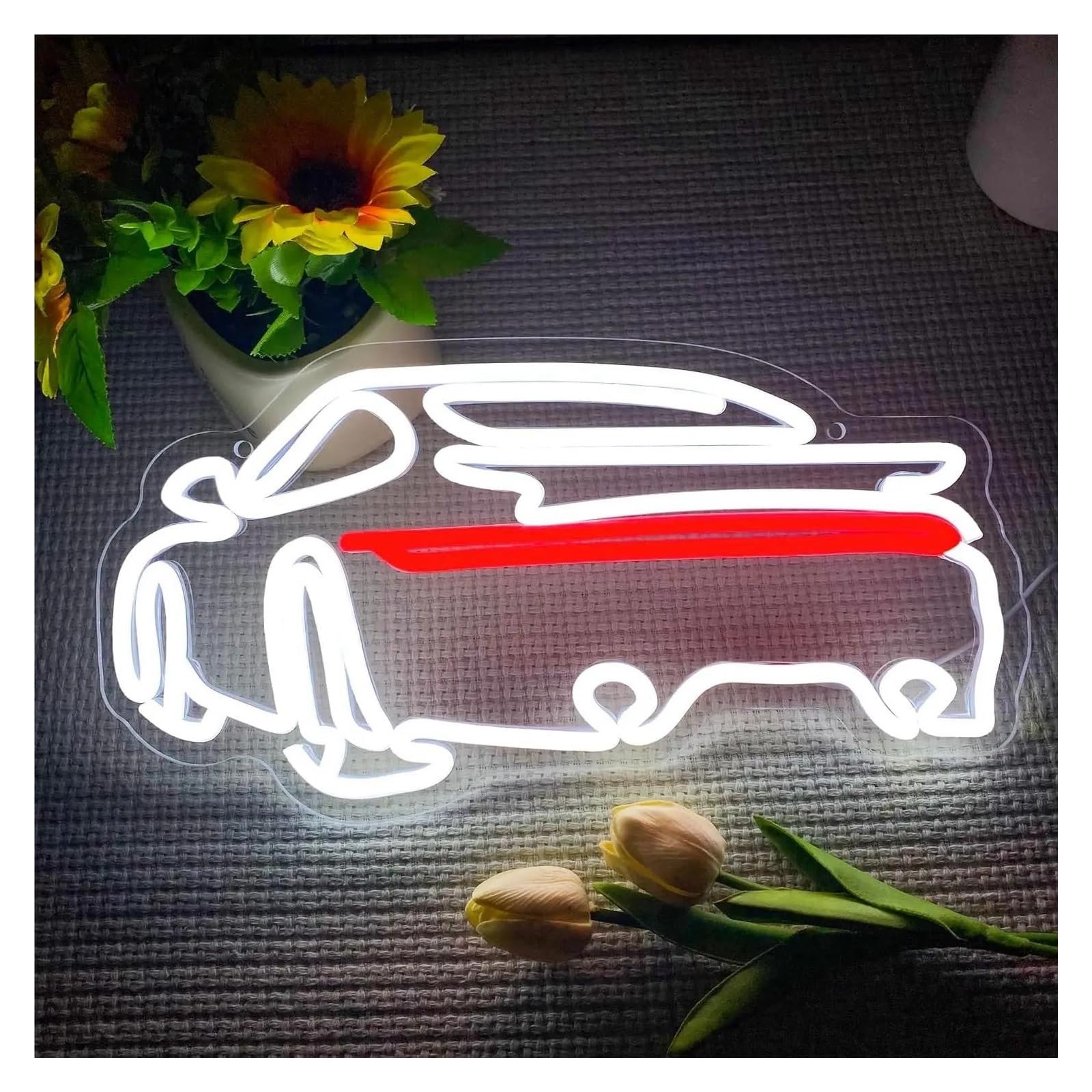 Insegna al Neon LED Insegna Al Neon Per Auto Sportiva, Decorazione USB/alimentata Per Negozio Di E Camera Da Letto 20cm/7.8in×38cm/14.9in