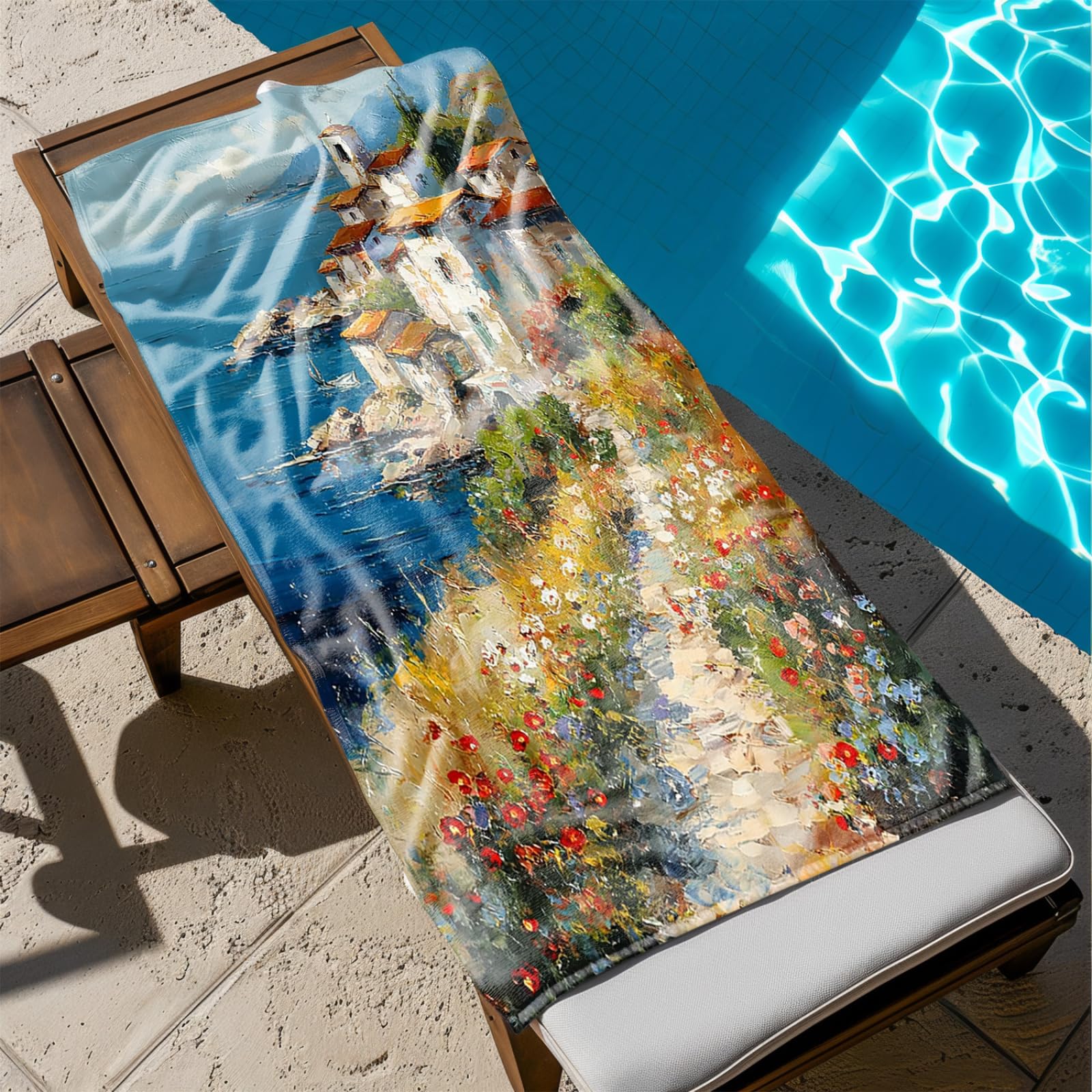 Xxl Microfibre Beach Towel 200X200 House Grassland Lightweight microfibre beach towel,Sand Free Quick Dry Travel Swim Towel, Sports Towel Yoga Gym for Women Men