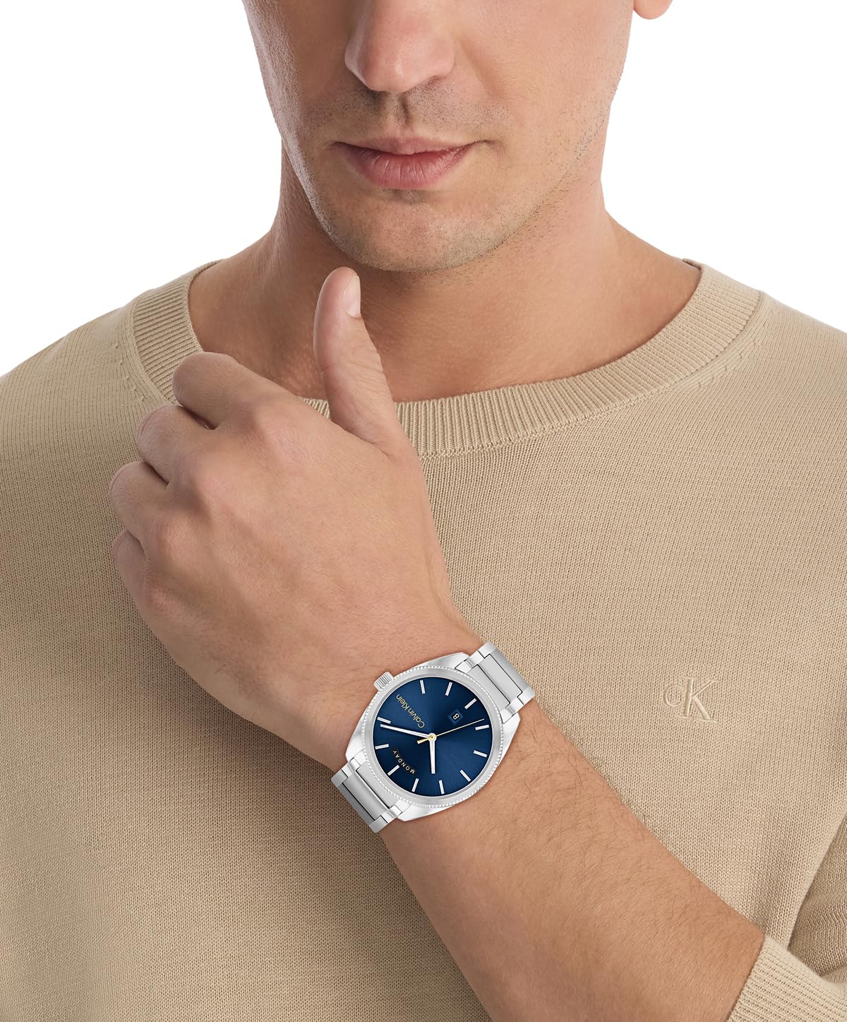 Calvin Klein Analog Quarzuhr für Herren Kollektion Progress mit Edelstahlarmband