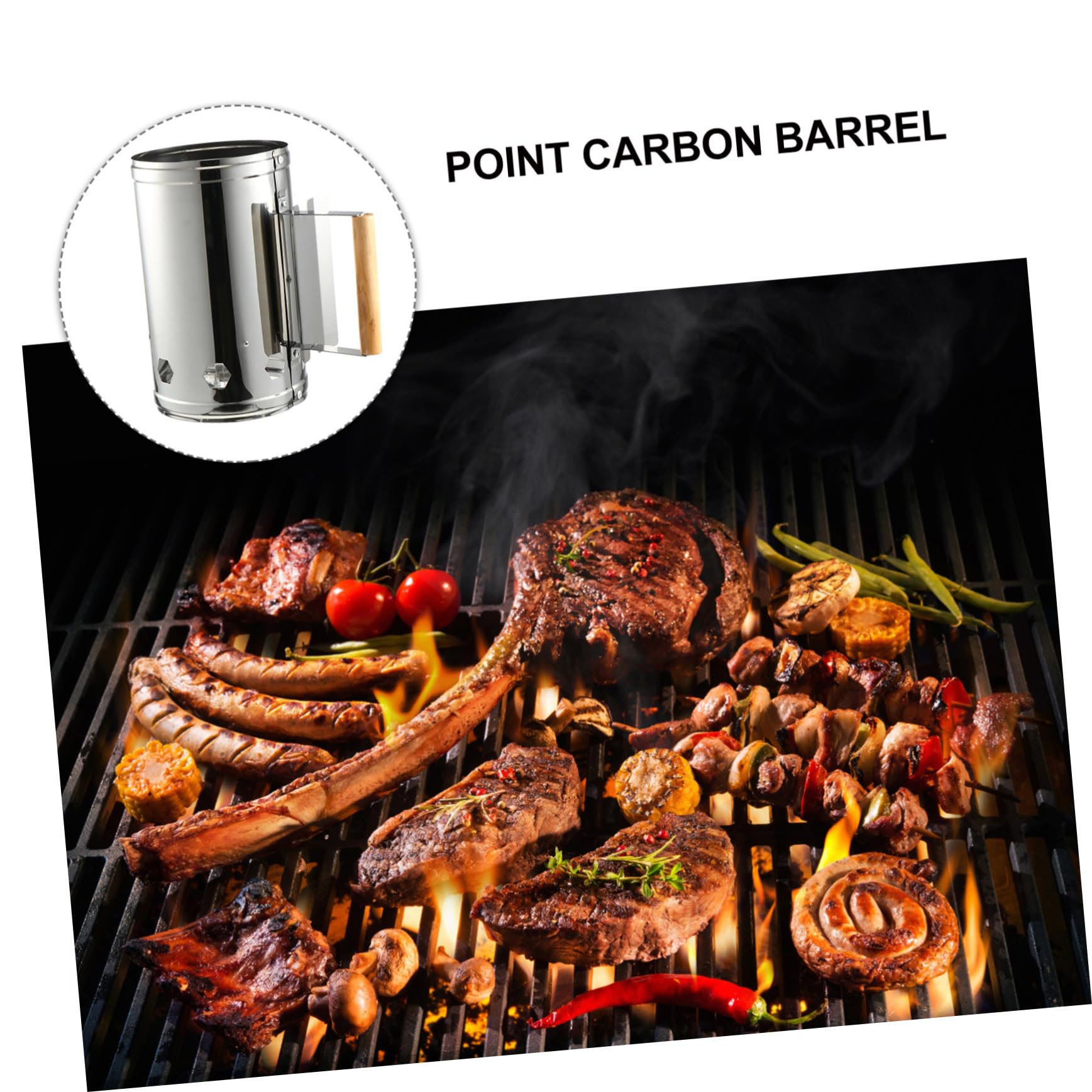Accenditore Carbone Barbecue in Alluminio Argento Base Ampia | Avvio Rapido della Brace, Prese D’aria Integrate, Adatto per Viaggi e Uscite di Pesca