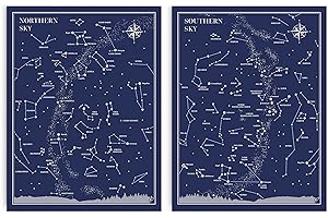 Little Astronomer Print - 12x16 - Map of The Sky Constellations: Northern Sky