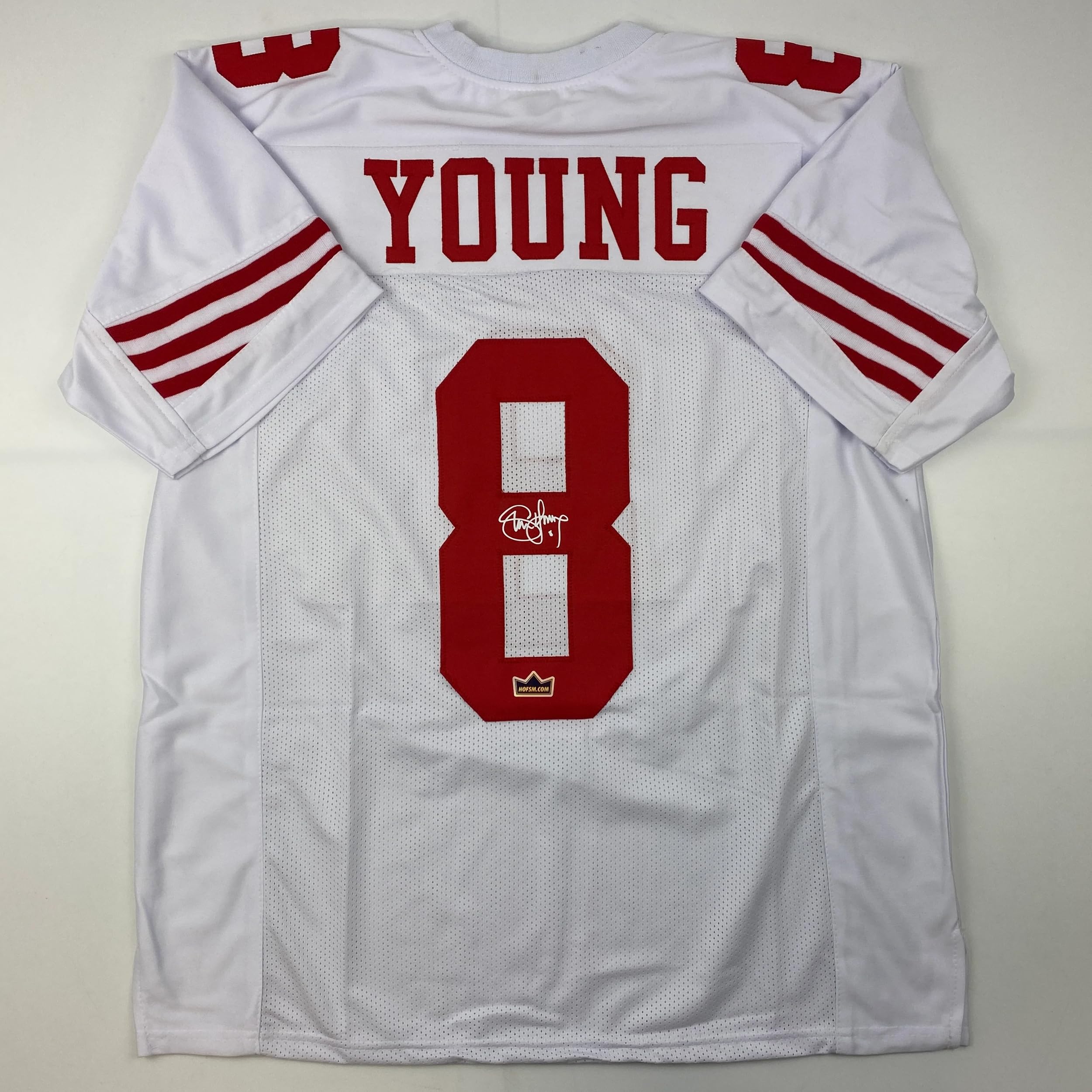 Facsimile Autographed Steve Young San Francisco White Reprint Laser Auto Football Jersey Size Men's XL