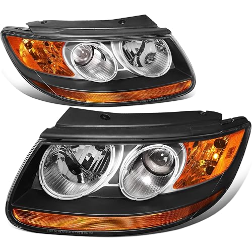 DNA MOTORING HL-OH-052-BK-AM Headlight Assembly Driver And Passenger Side