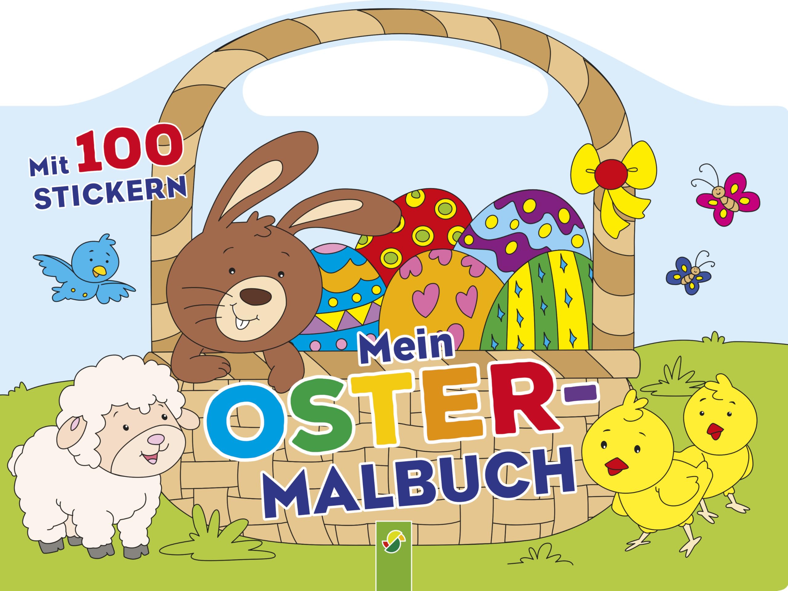 Mein Oster-Malbuch: Mit 100 Stickern und Tragegriff
