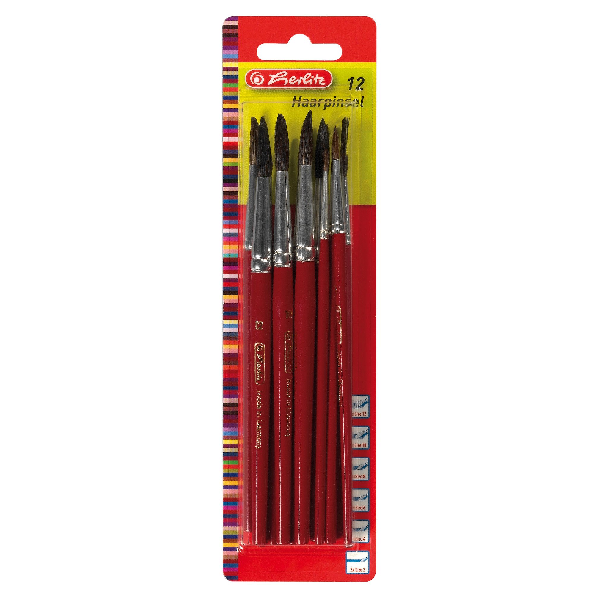Herlitz 495457 Aquarellpapier, Aquarellkarton, A4, 150 g/qm, 20 Blatt / Kombi-Set (9 Blöcke + 12 Haarpinsel + 15 Borstenpinsel)
