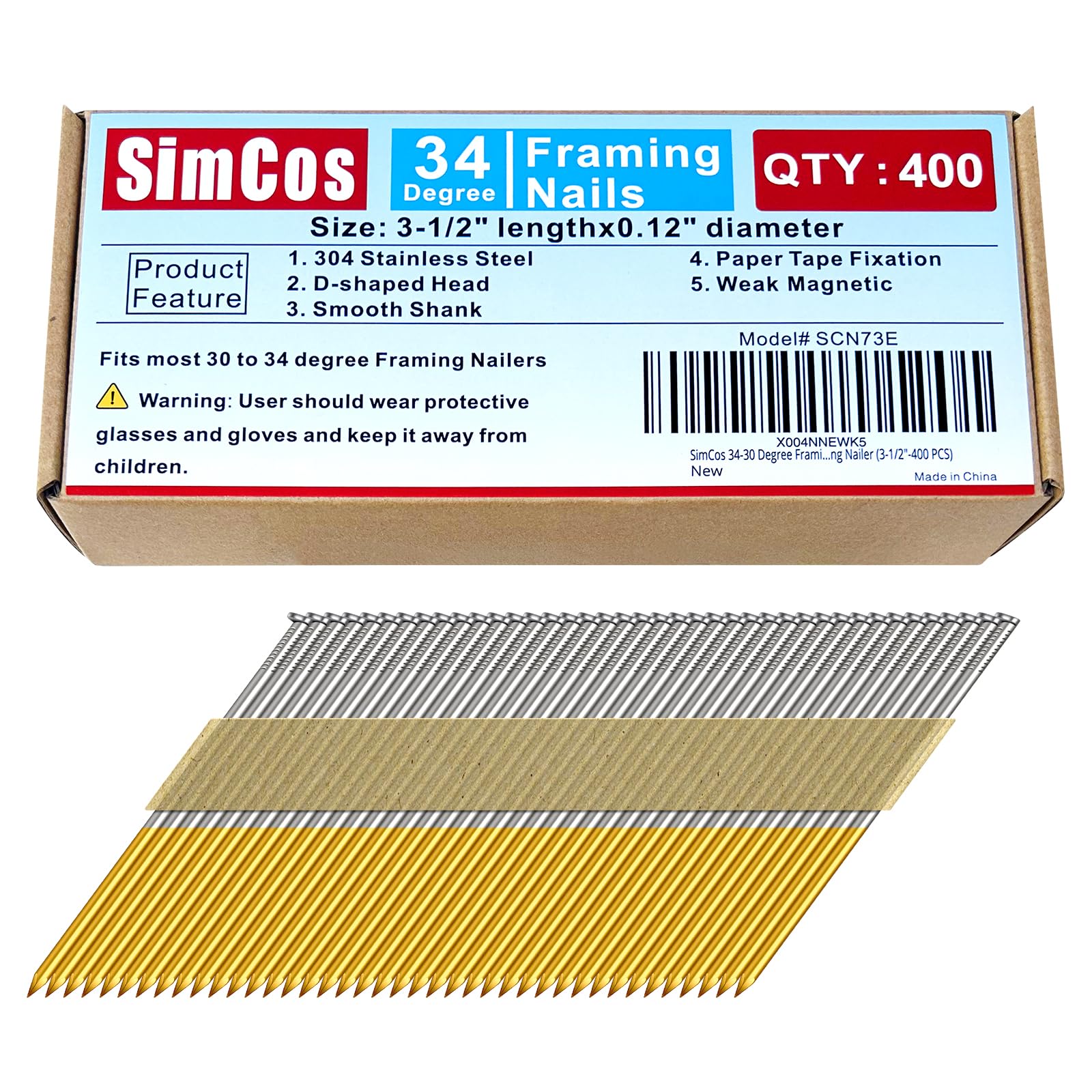 Snapklik.com : SimCos 34-30 Degree Framing Nails 304 Stainless Steel D ...