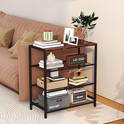 Miniatura 2 de Yusong 4-Tier Narrow Shoe Rack for Closet, Small Shoe Storage Organizer for Entryway, Slim Shoe Skinny Shelf Shoe Stand Tall Shoe Tower for Hallway,