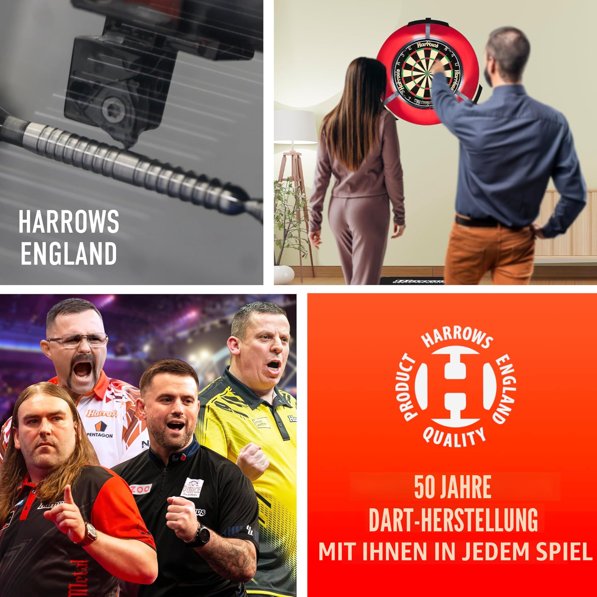 Harrows NX Elite 90% Tungsten Steel Tip Darts Set | 21 g bis 26 g alle Gewichte verfügbar | Riesiges 17-teiliges Bundle mit Supergrip Shafts, Quantum Flights & Reiseetui