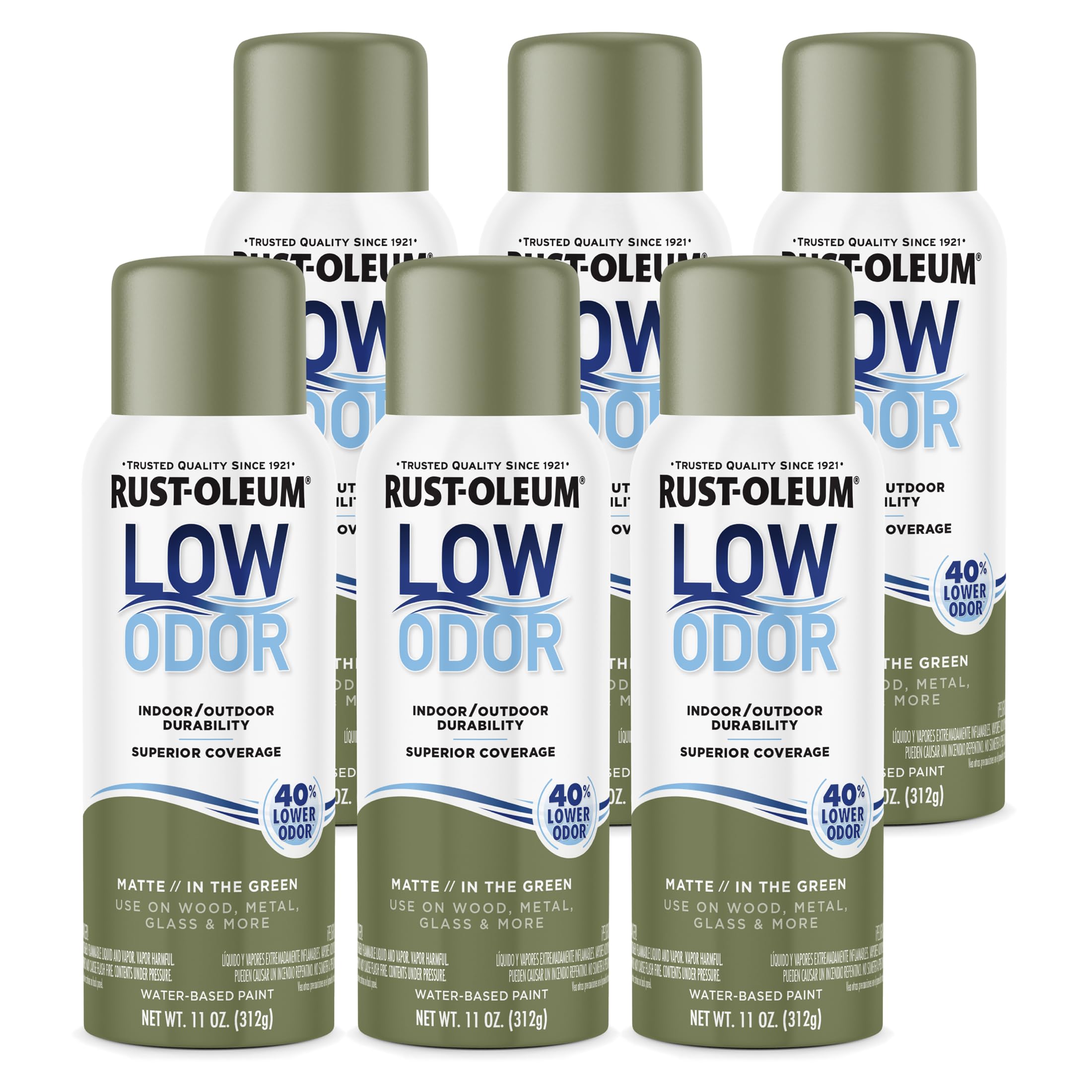 Rust-Oleum Low Odor Premium Spray Paint, Matte In The Green