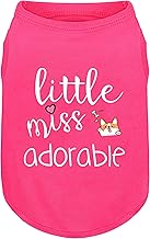 Cotton Dog Shirt with 'Little Miss Adorable' Corgi Head Print, Soft & Breathable Pet Apparel for Small, Medium, and Large Dogs, All-Season Sleeveless Vest, Cute and Comfortable Dog Outfit.Pink M