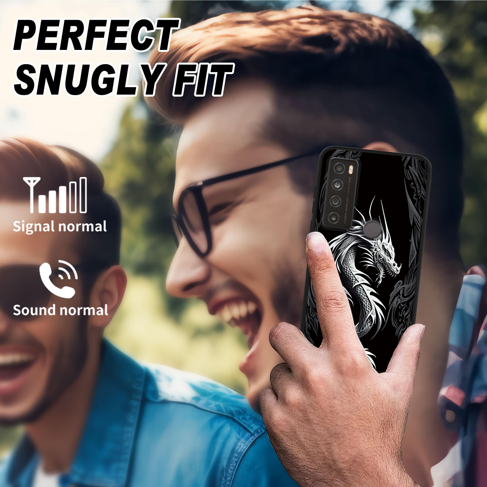 Amazon.com: RYUITHDJP for TCL 30XL Phone Case Dragon Black