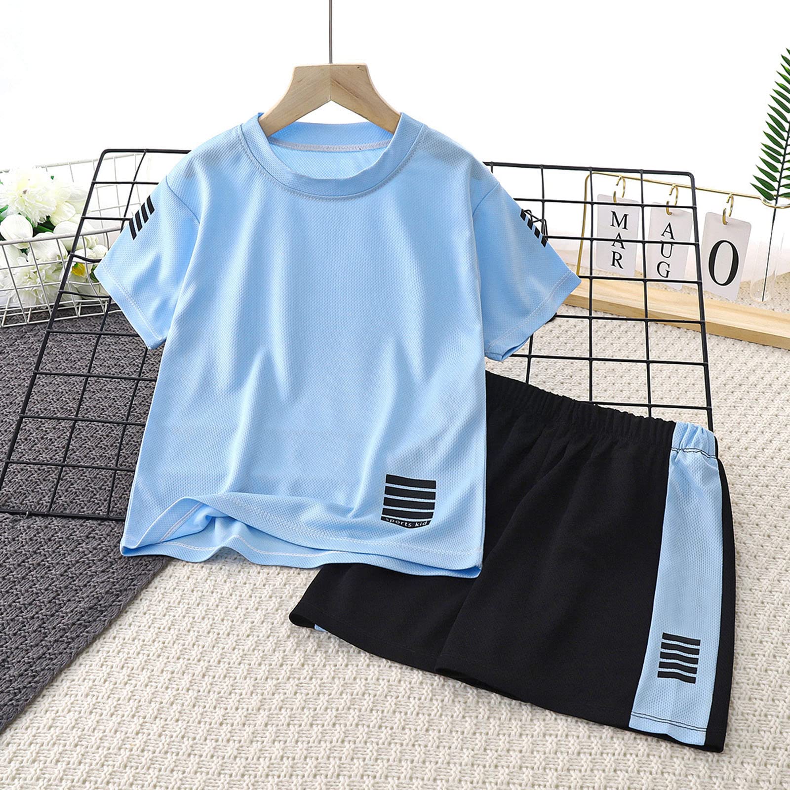 2 Piezas Traje Deportivo para Niños,Conjunto Niño Cuadros Camisa de Manga Corta 2Pcs Conjuntos Ropa y Pantalones Cortos Conjunto verano Niños 1-6 Años
