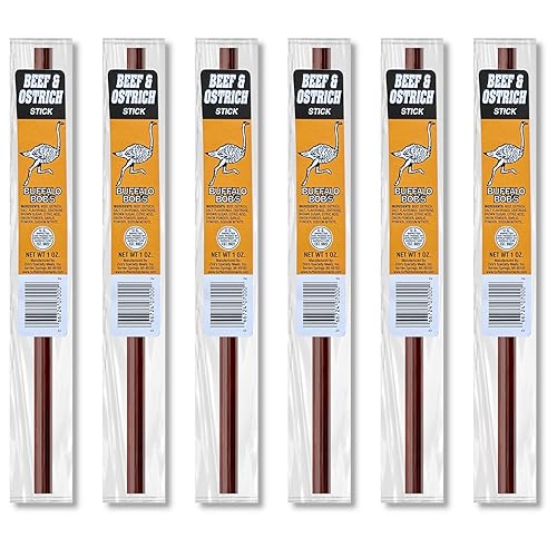 Buffalo Bob's Palitos de carne (paquete de 6) - Avestruz