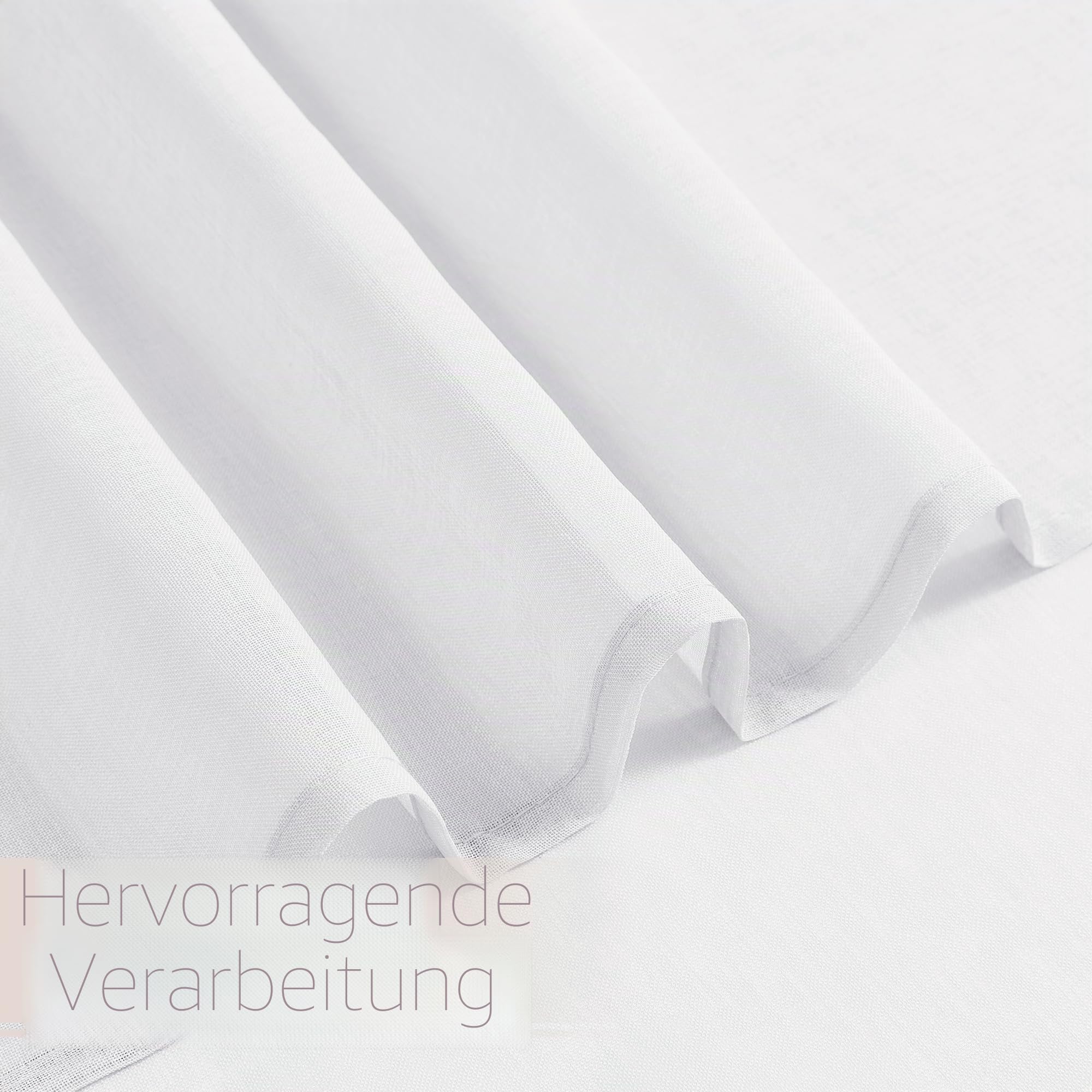Tollpiz Durchsichtiger Türvorhang, Leinenstruktur, durchscheinend, lichtfilternd, Voile, Terrasse, Glastür, Stangentasche, französische Tür, 137,2 x 183,9 cm lang, Weiß, 1 Stück, sdsgdlwhite5472