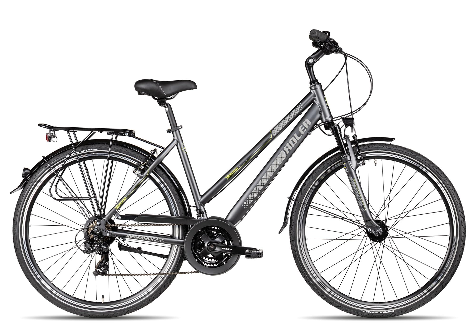 Adler Verona Trapez Trekkingrad | 28 Zoll Damenfahrrad | 21-Gang Schaltung | Felgenbremsen | inkl. Straßenausstattung