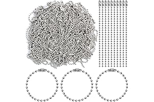 200 Pcs Keychain Chains | Durable Antiqued Metal Bead Steel Chains