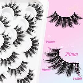 Losha False Eyelashes 10 Pairs Wispy Faux Mink Lashes Soft 3D Volume Fake Eyelashes Handmade Reusable False Lashes Dramatic Long Eye Lashes Pack (Glam)