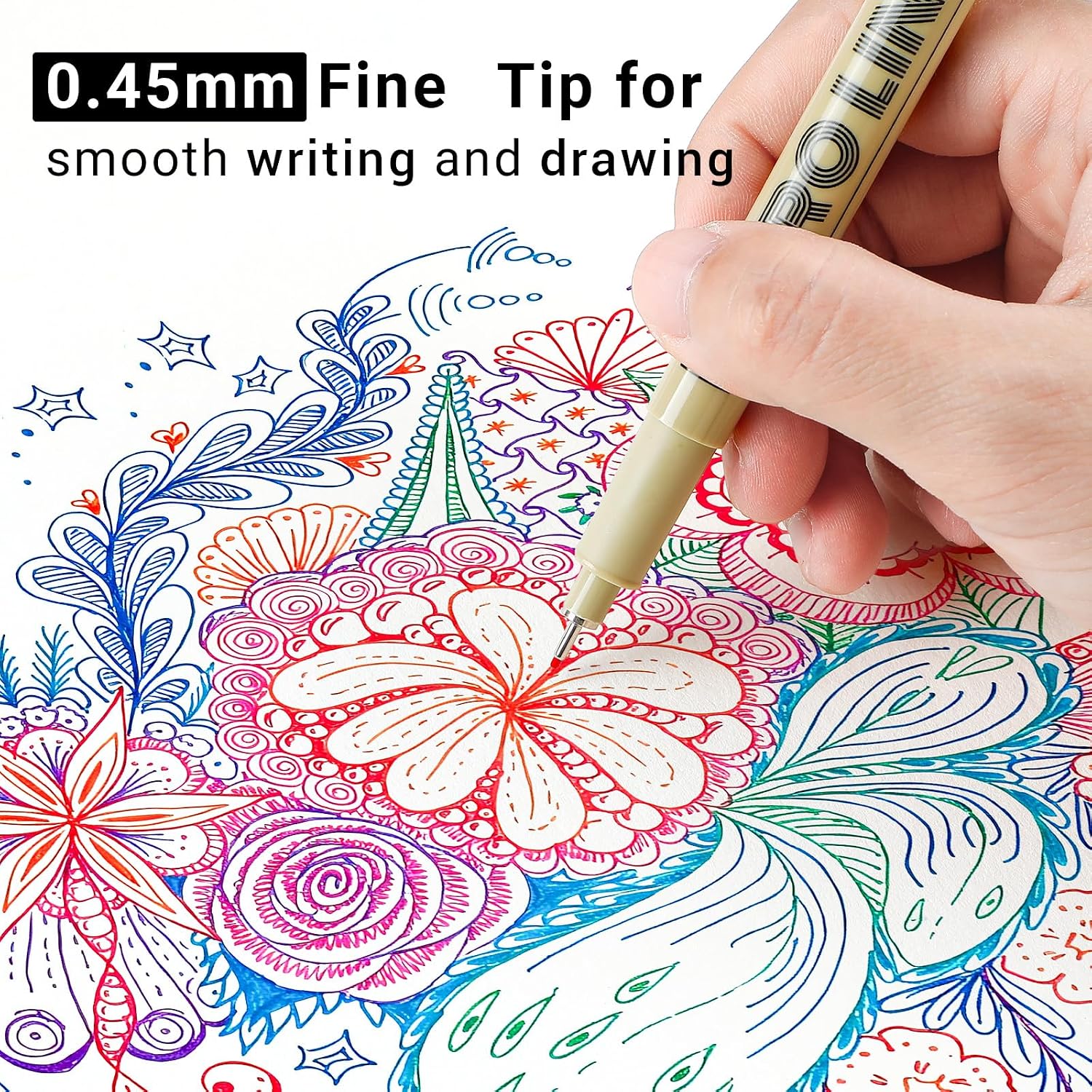 12 Colored Micro Pens 05, Fineliner pens Waterproof Archival Ink Micro Pen Set, Drawing Art Pens for Illustrating, Journaling, Bible Zentangle Supplies