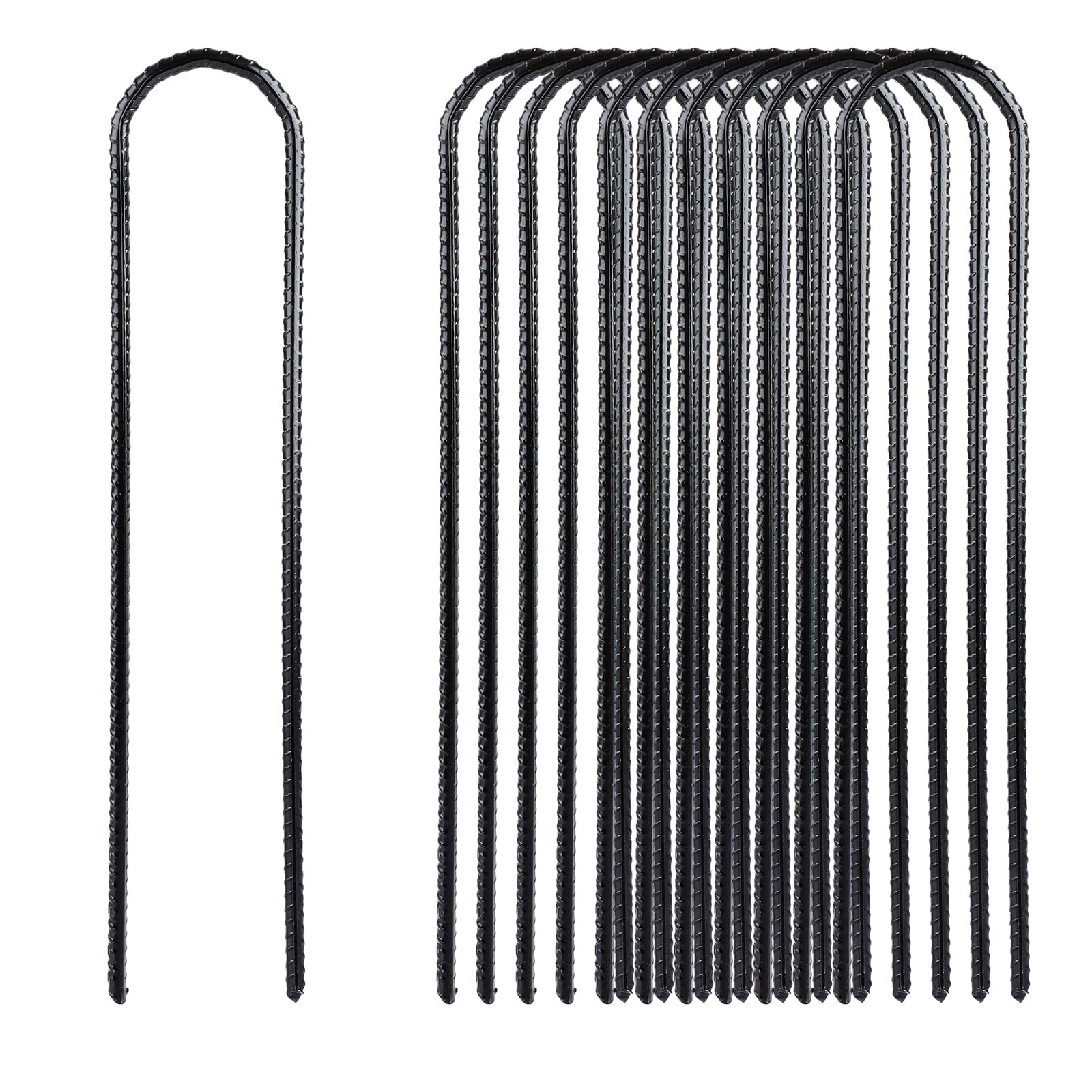 DAJAVE 12 Pcs Tent Pegs Metal Heavy Duty 12inch, 30cm U Shaped Ground Pegs Galvanised Steel Garden Pegs 6mm Thick Metal Pegs for Camping Tents Trampoline Sheds Ports Swing Football Nets Fence