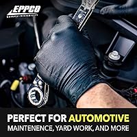 Vista 6 de EPPCO LionGrip 7-Mil Black Nitrile Gloves Disposable Powder Free, Latex Free Textured Superior Grip Glove