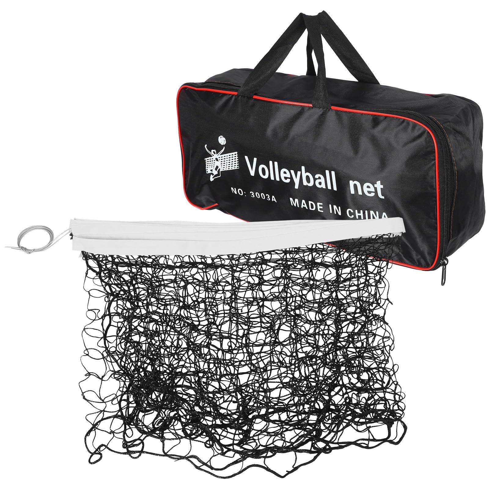 Alipis Filet Maille Fine, Facile à Installer Polyester Noir de Volley-Ball Portable, Filet de Beach-Volley pour Jardin et Plage, pour Badminton et Tennis