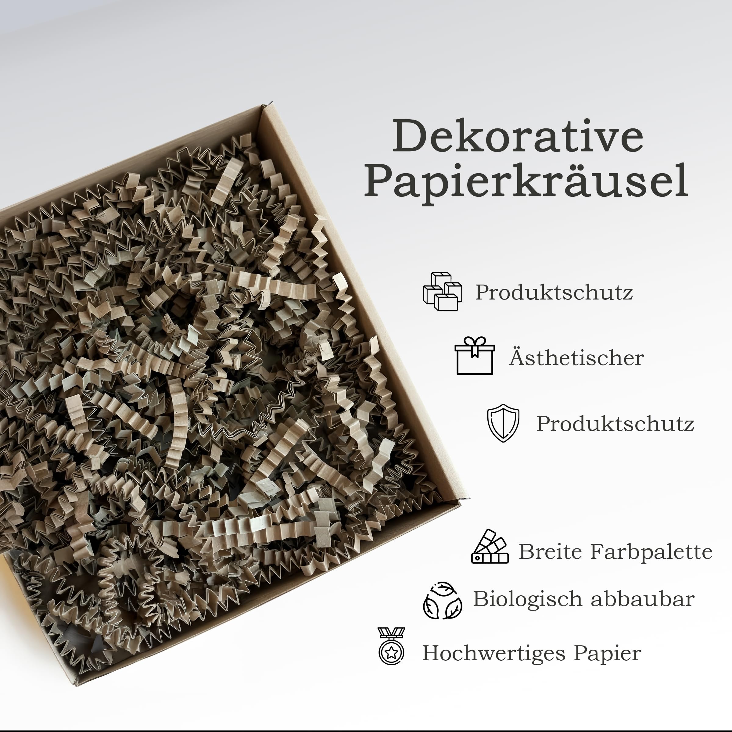 Papier kraft déchiqueté 10 kg, matériau de calage pour colis, paniers et boîtes, protection & décoration, biodégradable, kraft brun