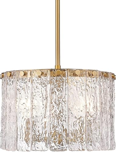 Glacier - Colgante de 3 luces en estilo contemporáneo, 9 pulgadas de alto y 12.5 pulgadas de ancho, acabado dorado moderno