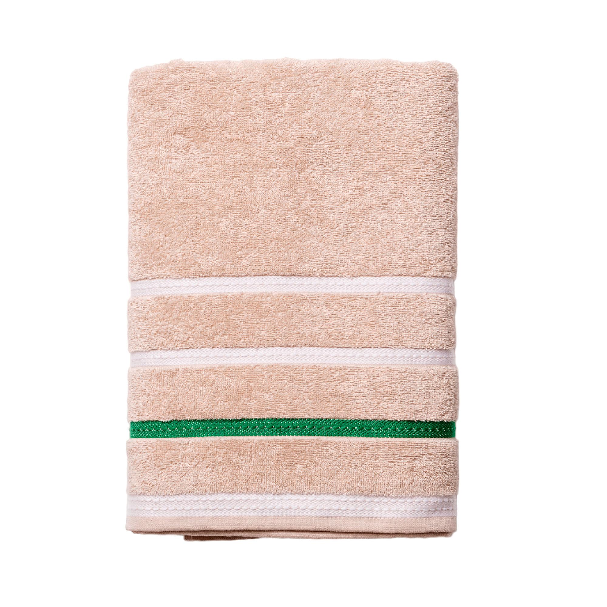 UNITED COLORS OF BENETTON. - Toalla de baño 70x140cm 450GMS 100% Algodón Beige con Rayas